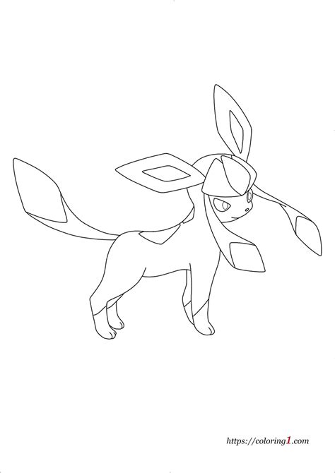 Pokemon Eevee Evolutions Glaceon Coloring Pages 2 Free Coloring
