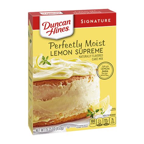 Follow the pound cake recipe on the side of the box of duncan hines lemon supreme cake mix. Lemon Supreme Cake Mix | Duncan Hines