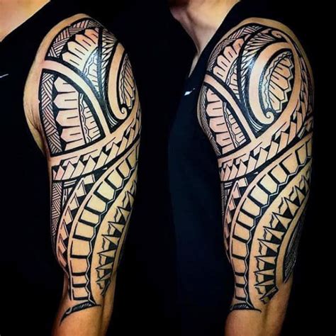 Polynesian Arm Tattoo Designs For Men Manly Tribal Ideas