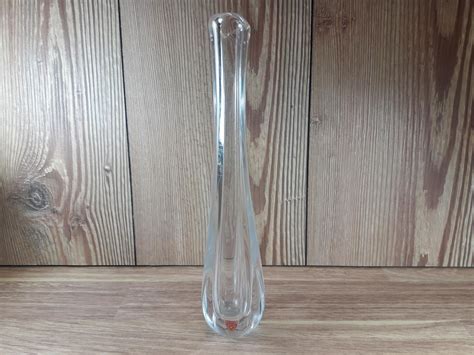 Crystal Clear Signed 1950s Swedish Orrefors Bud Vase By Etsy Bud