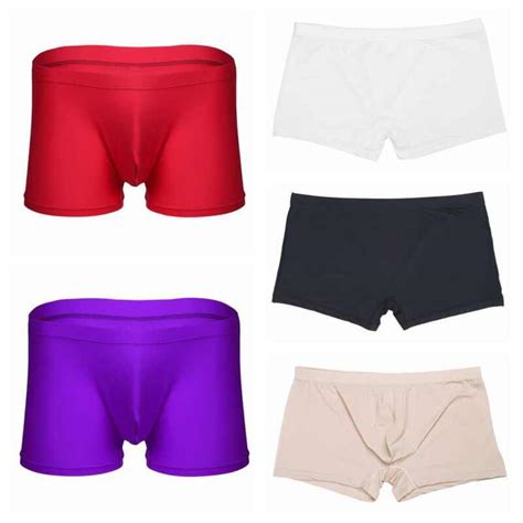 Men Ice Silk Low Rise Boxer Briefs Seamless Underwear Breathable Underpants Men S Clothing Men S