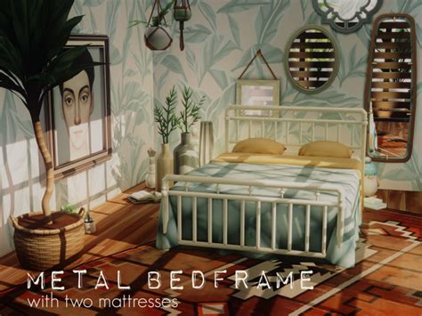 Metal Bedframe With Two Mattresses Amoebae On Patreon Sims 4 Beds