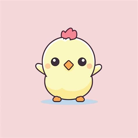 Cute Kawaii Chicken Chibi Mascot Vector Cartoon Style 23137955 Vector