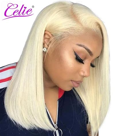 Celie Blonde Bob Lace Front Wig Short Full Lace Front Human Hair Wigs Brazilian Straight