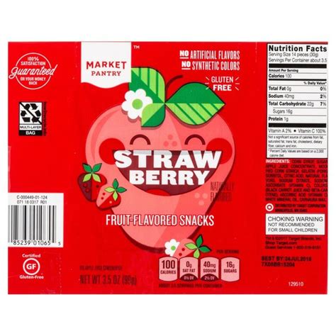 Market Pantry Fruit Flavored Snacks Strawberry 35 Oz Delivery Or