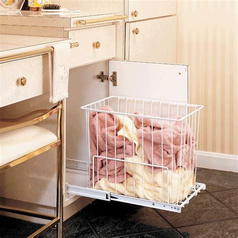 Product titleimountek foldable laundry hampers washing clothes laundry basket w/ lid handles storage organizer grey. Rev-A-Shelf HRV Series 15 inch Wire Hamper White HRV-1520 ...
