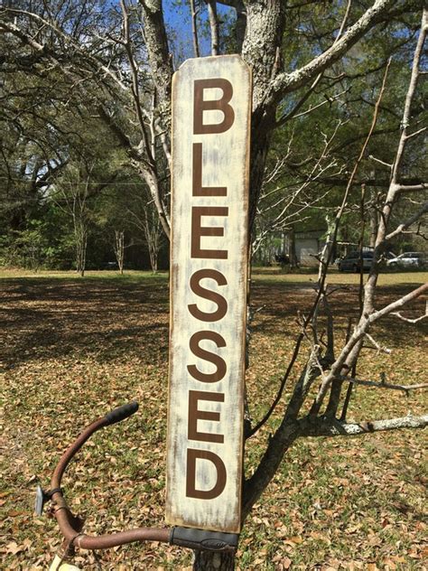 Blessed Vertical Wood Sign Etsy
