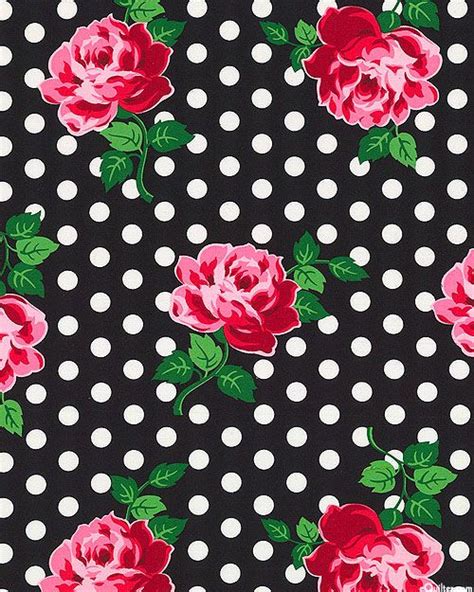 Lucy Polka Dot Rose Black Quilt Patterns Free Fabric Quilt Fabric