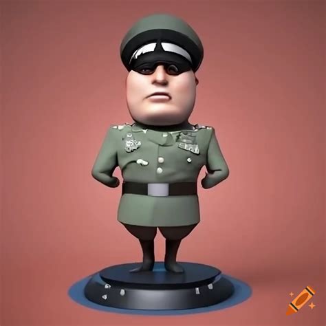D Cartoon Depiction Of Benito Mussolini On Craiyon