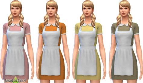 Waitress And Maid Dress With Apron At Around The Sims 4 Sims 4 Updates