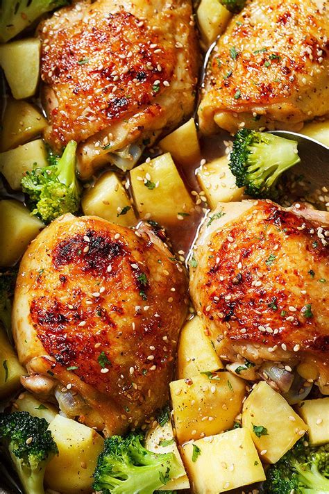 Honey Garlic Chicken Recipe With Broccoli And Potatoes