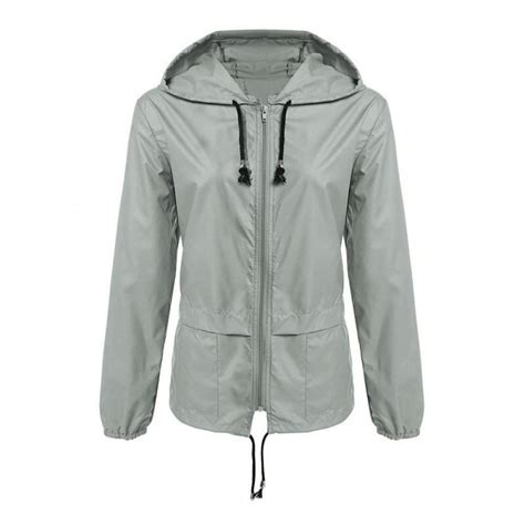 Cleanrance Women Lightweight Rain Jacket Outdoor Packable Waterproof