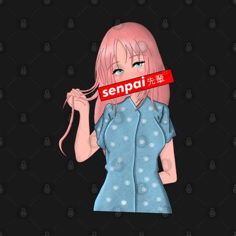 Senpai Girl Anime Senpai Long Sleeve T Shirt Teepublic