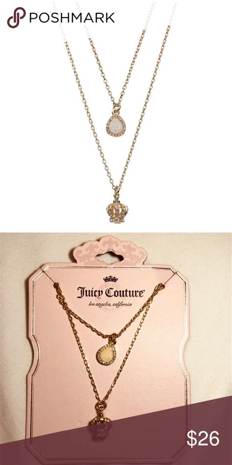 Juicy Couture Crown And Teardrop Pendant Necklace Juicy Couture Jewelry