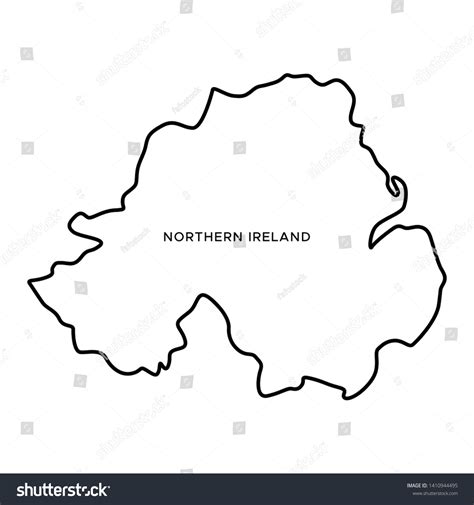 Outline Map Of Northern Ireland Vector Design Royalty Free Stock