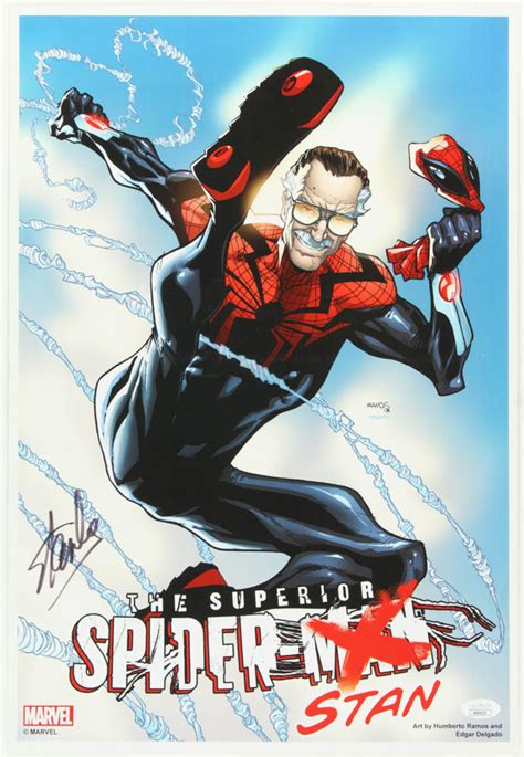 Stan Lee Signed The Superior Spider Stan 13x19 Art Print Jsa Coa