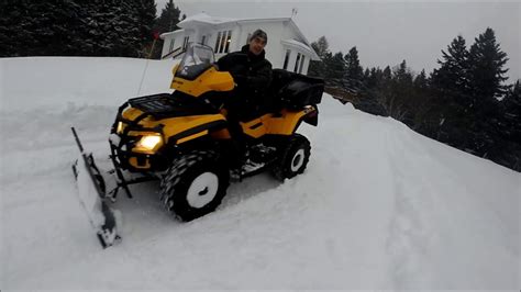 Can Am Outlander 650 Snow Plow Youtube