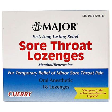 Sore Throat Lozenges Cherry Flavor 18package