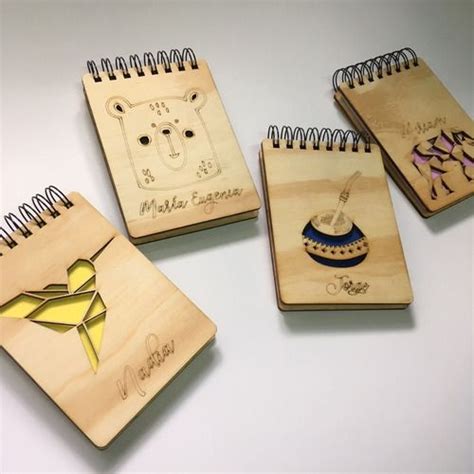 20 Libretas Personalizada Souvenir Gift Tapa Madera Anillada 7 500