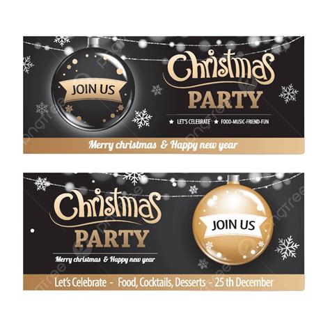 Design For Christmas Party Invitations Merry Banners Posters And Cards