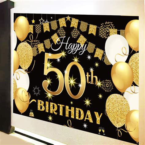 Saliyaa 7x5ft Happy 50th Birthday Backdrophappy Birthday Party
