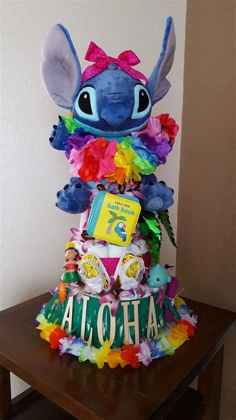 Lilo And Stitch Diaper Cake Disney Baby Shower Baby Shower Theme