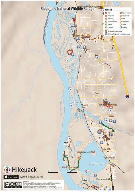 Ridgefield National Wildlife Refuge Hikepack Clever Hiking Maps