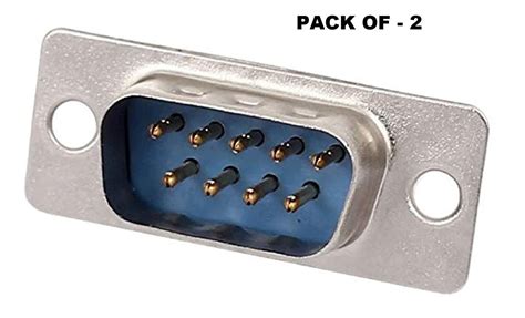 10pcs Vga Male Plug Socket Db9 9 Pin D Sub 2 Rows Solder Type Connector