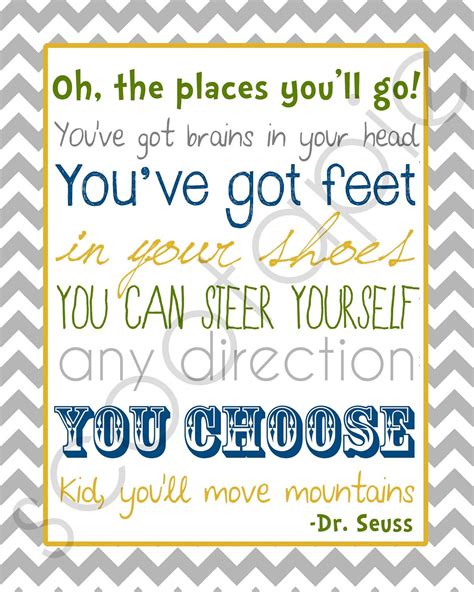 They were all bravely marching, with banners aflutter, down a hole! Dr Seuss' Oh The Places You'll Go Printable Subway by scootapie | Go for it quotes, Graduation ...