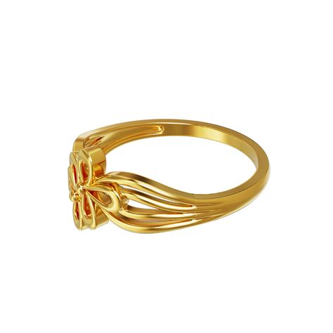Plain Floral Design Gold Ring 08 08 Spe Goldchennai