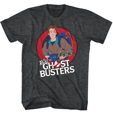 The Real Ghostbusters T Shirt Peter Venkman Black Heather Tee Die