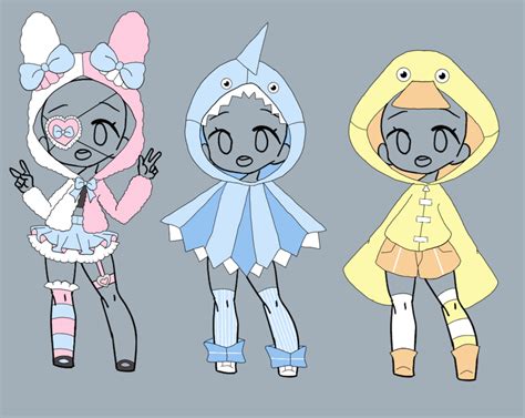Outfit Adopt Set Closed By Yuki White Character Design Cute