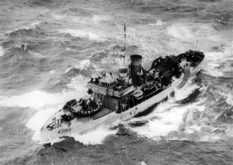 Canadian Corvette Hcms Timmins In Rough Seas During Patrol In The North