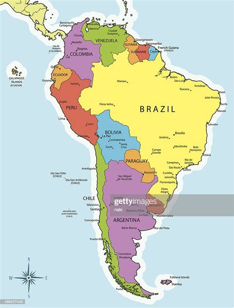 South America Map Countries And Cities High Res Vector Graphic Getty