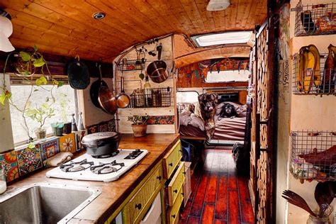 Skoolie School Bus Conversion Kitchen Is So Gorgeous And Homey Look At
