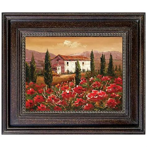 Hand Painted Oil Art Tuscan Villa And Red Poppies Sams Club
