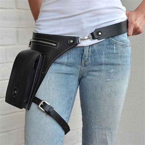 Leather Hip Bag Leg Bag Leather Belt Bag Leg Strap Utility Etsy