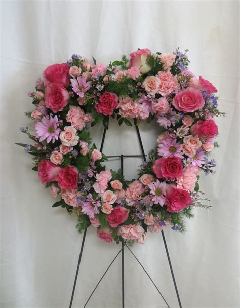 Always Loved Pink Rose Funeral Heart Wreath League City