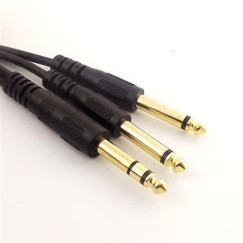 Gold 635mm Stereo Male To 2x14 Male Convertor Mono Splitter Cable