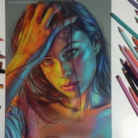 Colorful And Luminous Portrait Drawings Prismacolor Art Portrait