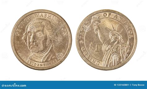 American George Washington Dollar Coin Stock Image Image Of Monetary