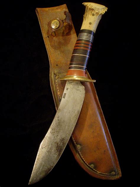 Antique W Scagel Hunting Knife Old Vlanda Chicagohand Made Stag
