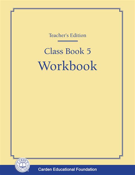 Class Book 5 Workbook Teachers Edition The Carden Educational