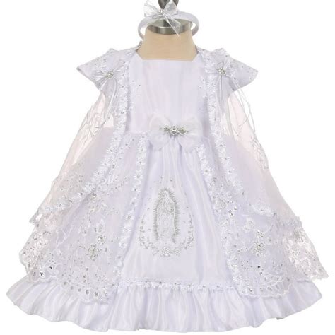 Blunight Collection Little Baby Girls Virgin Mary Embroidery