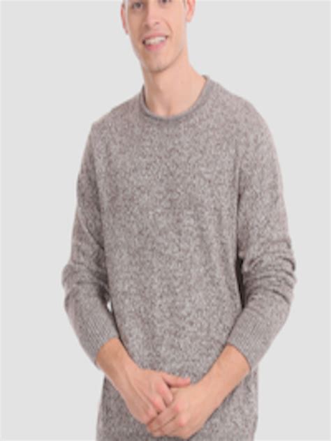 Buy Gap Men Brown Self Design Pullover Sweater Sweaters For Men
