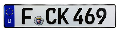 European German License Plate Frankfurt