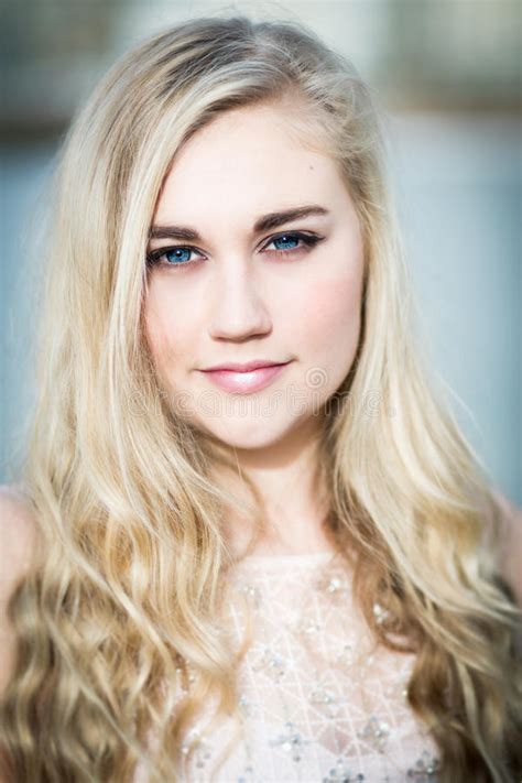 Beautiful Blond Teenage Girl With Blue Eyes Stock Image Image Of