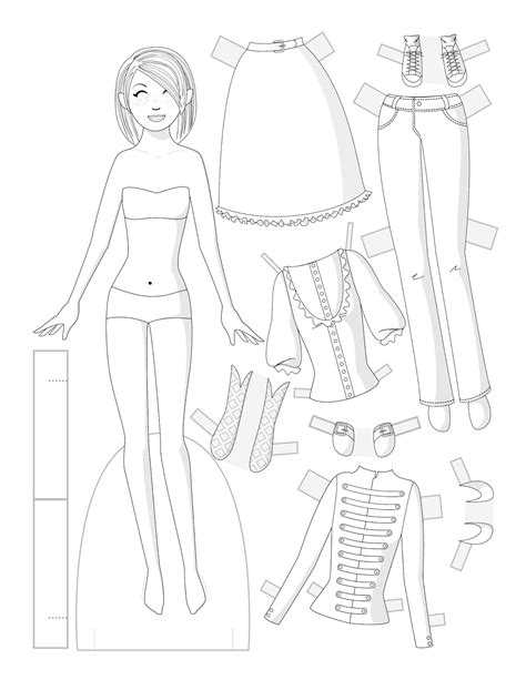 Supercoloring.com is a super fun for all ages: Paper Doll School: Fashion Friday: Black & White: Set 2