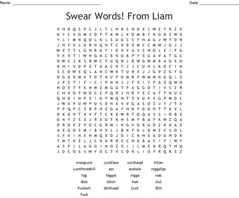 Swear Words Word Search Wordmint Word Search Printable