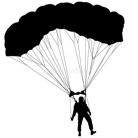 Skydiver Silhouettes Parachuting Vector Stock Vector Illustration Of